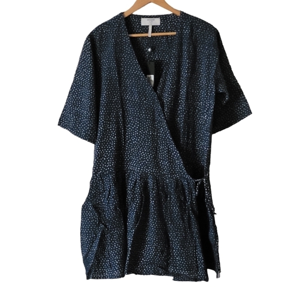 NEW One Teaspoon Starry Night Navy V-Neck Wrap Dress - Picture 3 of 11